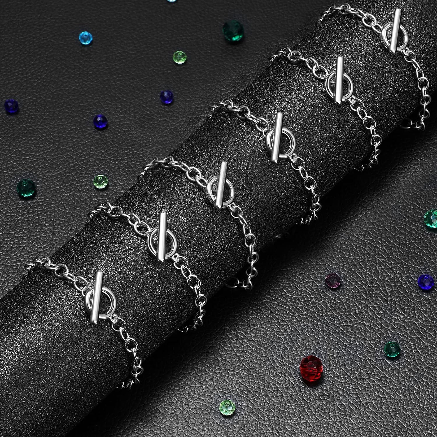 30 Pieces Bracelet Chains with OT Toggle Clasp Link Chains DIY Jewelry Making Ro gallery