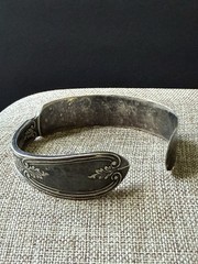Silver Plated Spoon Bracelet Bangle Vintage Adjustable Festival Boho