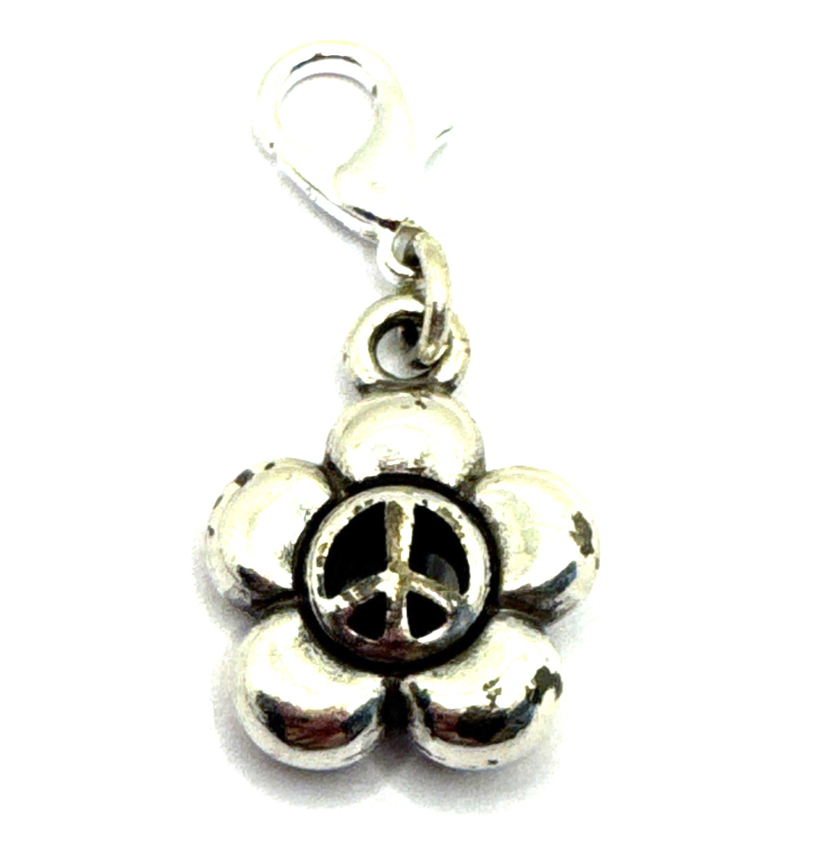 Brighton Peace Sign Flower Garden World Custom Silver Clip Charm gallery