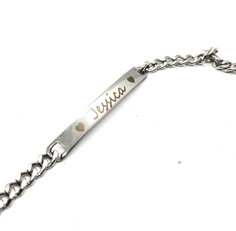 Personalised Stainless Steel ID Identity Bracelet Custom Engraved Gift - 7.5inch gallery