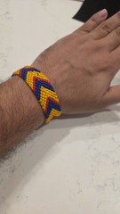 Colombia flag colors yellow blue and red handwoven bracelet with adjustable size