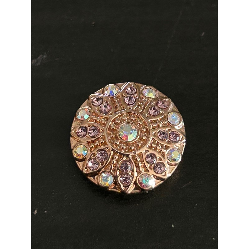 Jewelry Snap Button Women Rose Gold Lavender Rhinestone Magnolia and Vine gallery