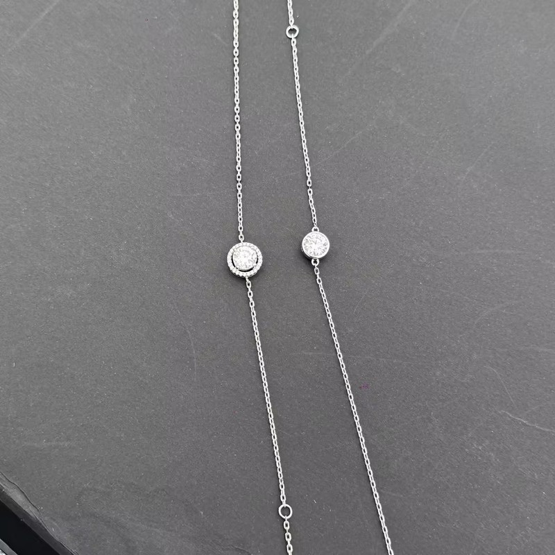 925 Silver D 1ct Round Moissanite Blister Bracelet GRA for Valentine's Day Gift gallery