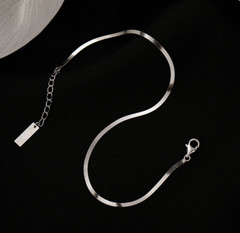 2mm Stainless Steel Silver Flat Herringbone Snake Chain Anklet Bracelet 8″ PE10