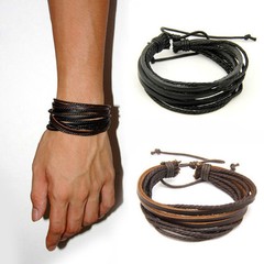 100% Hand-Woven Leather Braided Rope Bracelet Wristband Men Women USA SELLER 8-4