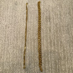 Gold-plated bracelet fashion jewelry 8inches. 2 pieces set.