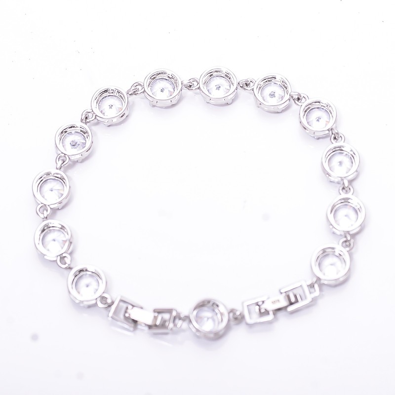 White Topaz Gemstone 925 Sterling Silver Tennis Bracelet 7.99" B99, Gift for her gallery