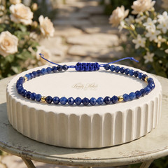 3mm Blue Sapphire Bracelet Minimalist Office Elegance Layering Jewelry For Her
