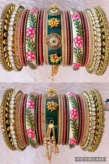 Pink Rajwadi Chura Bridal set Churi Wedding Bridal Bollywood Punjabi