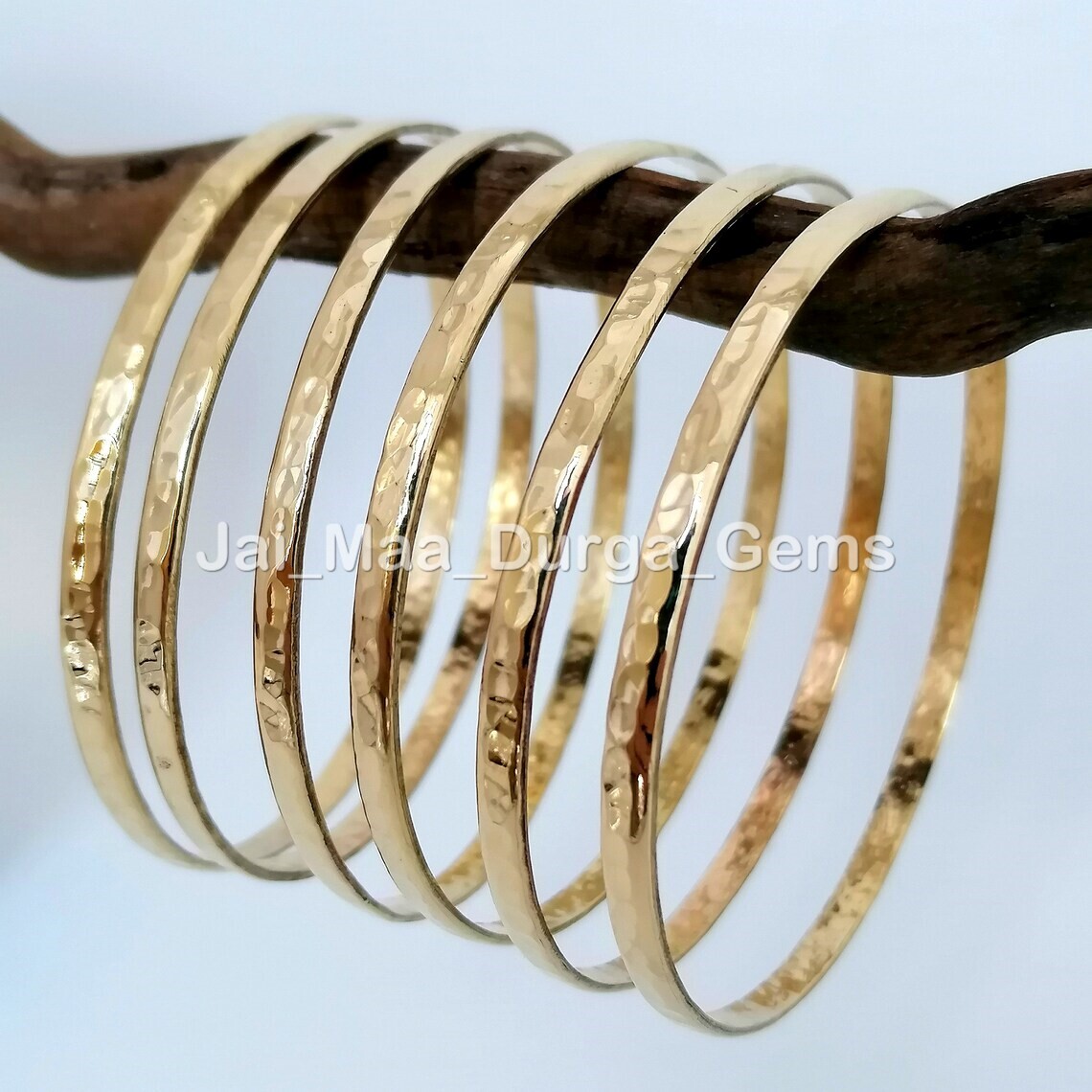 Set Pcs of COPPER BRASS SILVER MICRO Handmade Women Hammered Bangle Bracelet P70 gallery