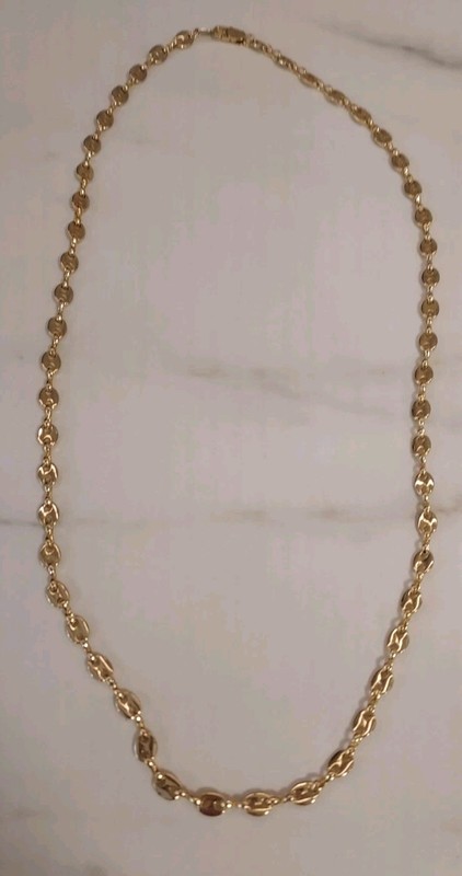 14K Gold Plated Double Chain Mariner Anchor Link Valentina chain 20" long gallery