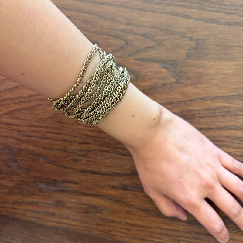 Kenneth Cole Reaction, Antique Gold-Tone Multi-Chain Statement Bracelet, 7.5”(L) gallery