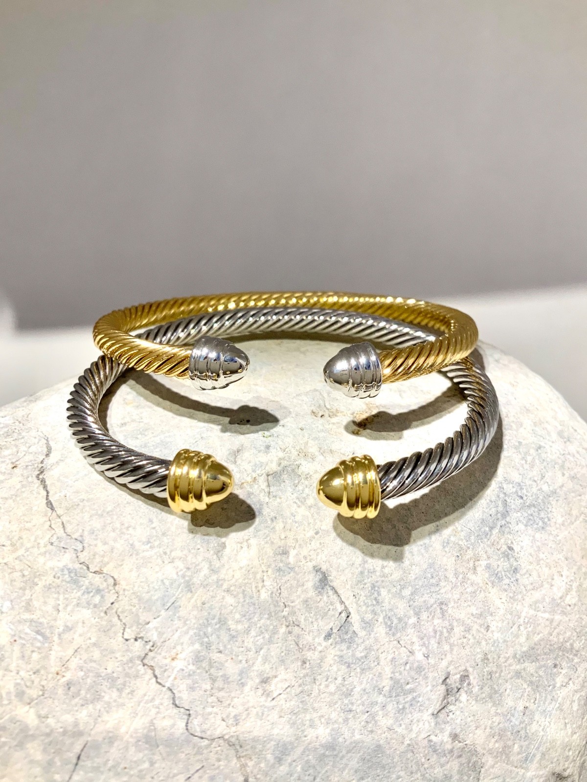 5mm plain cable bracelet gunmetal plated black metal Stunning Trendy gold plated gallery