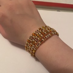 Women’s Spiral Stretchy Bracelet Glass Beaded Orange