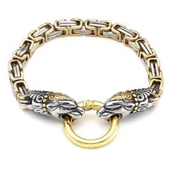 Men’s Viking Dragon Titanium Steel Bracelet Punk 9 inches