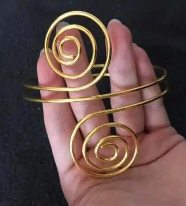 Armlet Golden Spiral Patterned Bangle Boho Style gallery