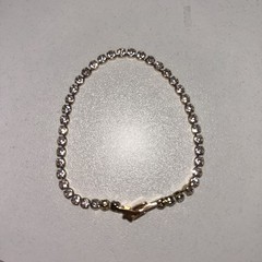 Gold Plated Alloy Tennis Bracelet Crystal Cubic Zirconia 7”