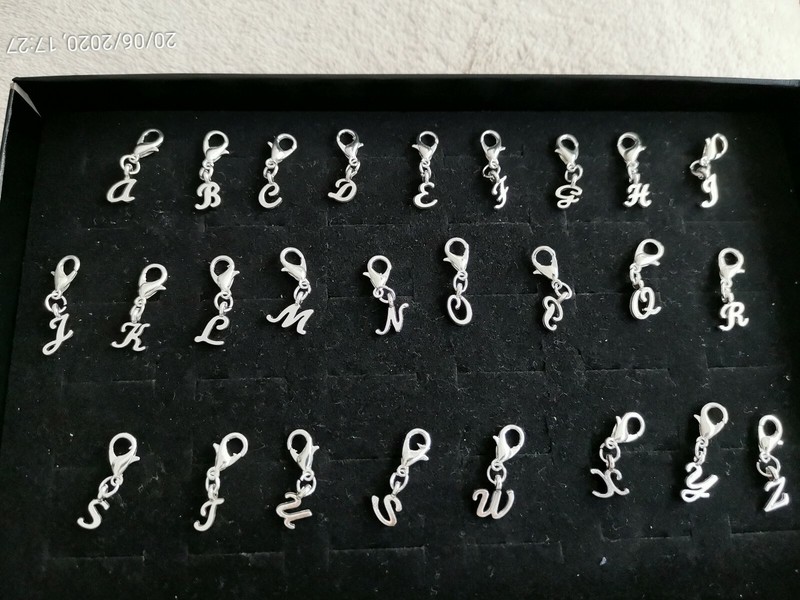 Silver Clip on Letter A-Z Charms For Bracelet - N gallery