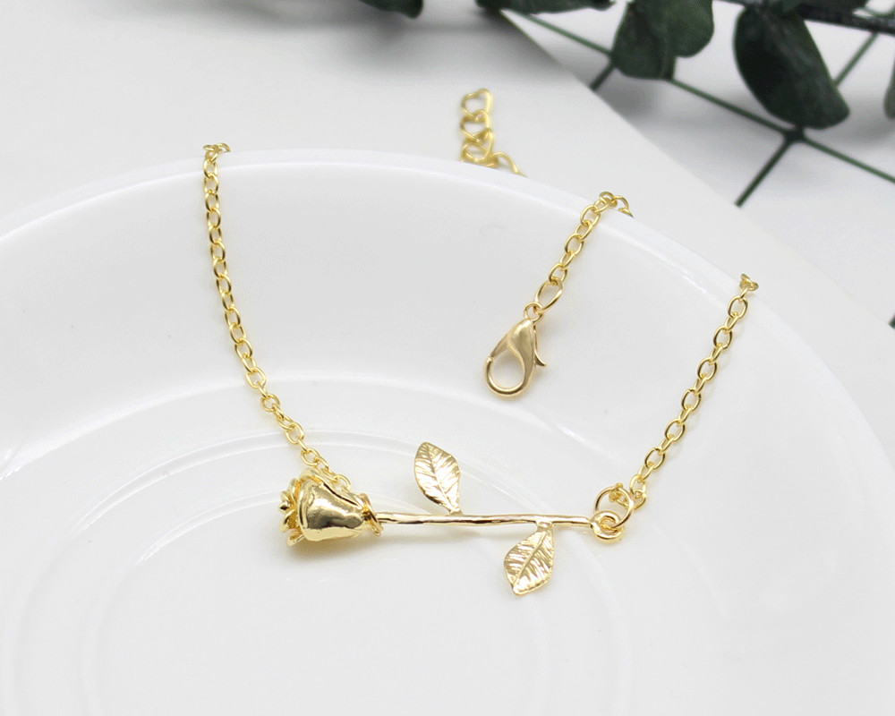 Women's Fashion Jewelry Flower Bracelet Silver Gold Rose Gold 64-1 gallery