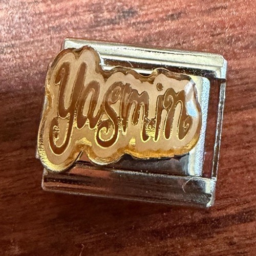 #2/3 BRATZ "YASMIN" “PRETTY PRINCESS” NAME ORIGINAL Italia CHARM Col. Link 9mm