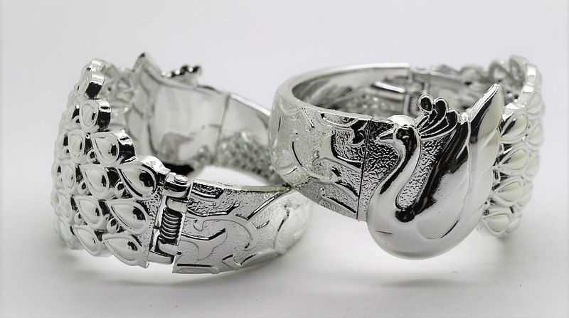 Lot 0f 6/12 silver color open bangle Bracelets style fashion jewelry wholesale gallery
