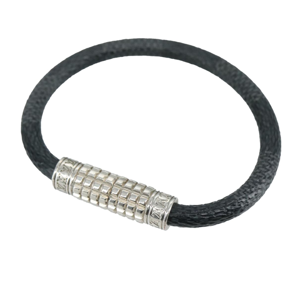 LOUIS VUITTON Damier Graphite Bra Rubbed Digit Bracelet M6629E LV Auth bs21528 gallery