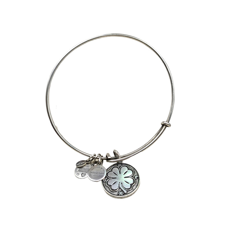 Alex and Ani Bangle Bracelet Four Leaf Clover Good Luck Charm 7" USA SKU2936 gallery