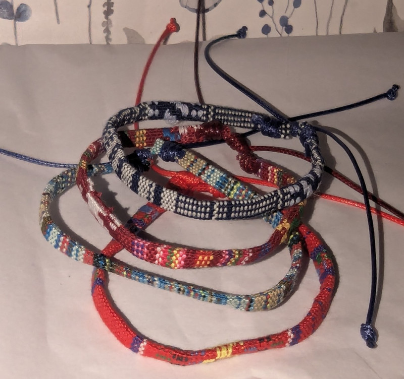 Boho Surfer Style Bracelets Assorted Colors Set of 4 gallery