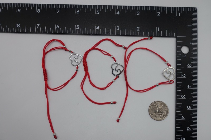 x3 surf bracelet love heart and wave red string amulet luck gallery
