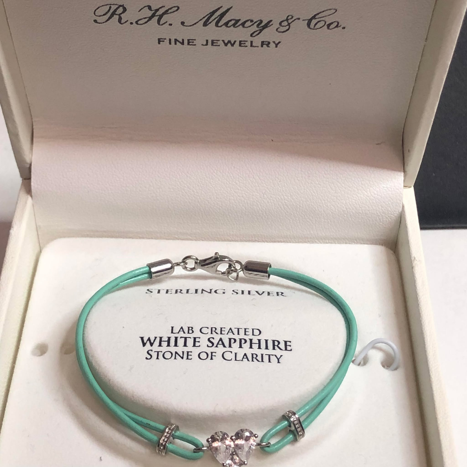 5527 R.H. Macy & Co. 925 Sterling Lab created White sapphire bracelet 6.25" gallery