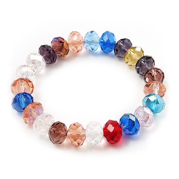 Multicoloued Glass Flex Bracelet - 18cm Length gallery