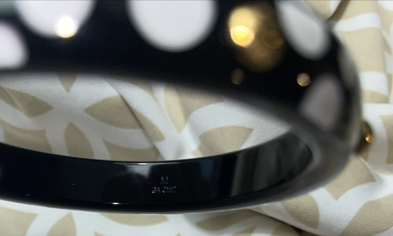Louis Vuitton Authentic YayoiKusama BlackWhite Dot Gold Stud Bangle Bracelet NEW gallery