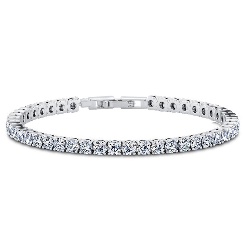 Women's 4MM Round Cubic Zirconia Tennis Bracelet 7.5 Inch - Swarovski Elements gallery