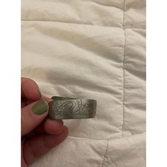 Vintage Kirk Steiff Pewter Engraved Silver-Tone Bunny & Cat Cuff Bracelet