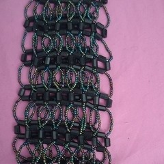 Black Multicolor Seed Bead Beaded Bracelet, Bead Chain, No Stone