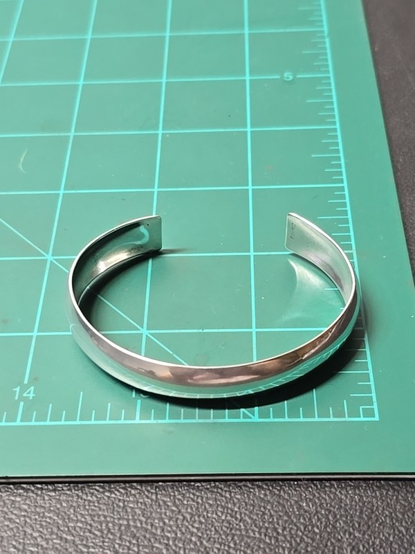 Solid Sterling Silver 12mm Smooth Curved Edge Cuff Bracelet gallery