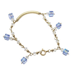 12K Gold Filled Handcrafted Bracelet AB Aurora Borealis Beads Preowned