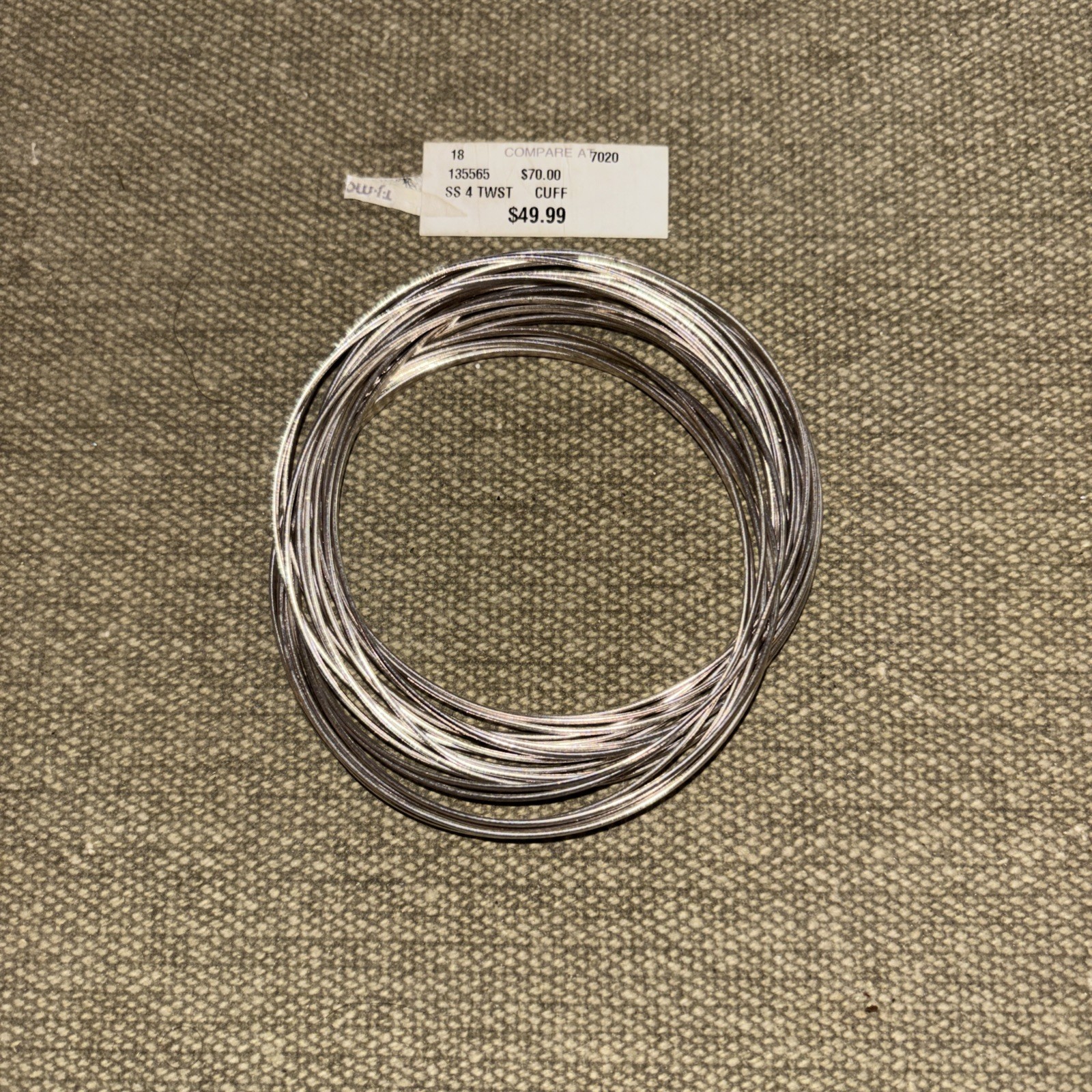20 Pieces Twisted Wire Stainless Steel Open Cuff Women’s Bracelet 2 3/4” Across gallery