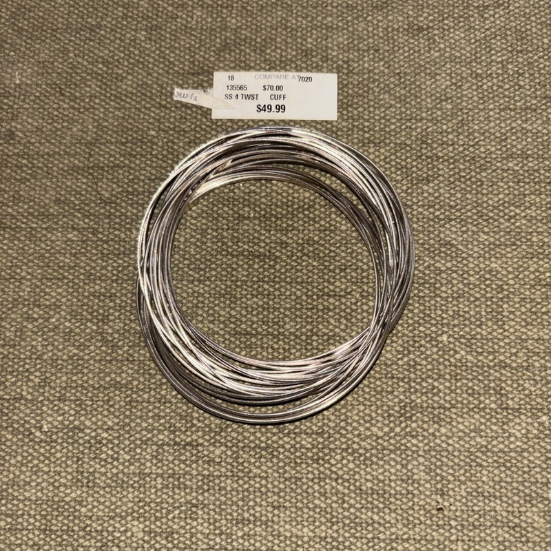 20 Pieces Twisted Wire Stainless Steel Open Cuff Women’s Bracelet 2 3/4” Across gallery