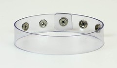 Clear Vinyl PVC Plain Wide Arm Band 3 Snap Fetish BDSM Punk Goth Fetish Choker