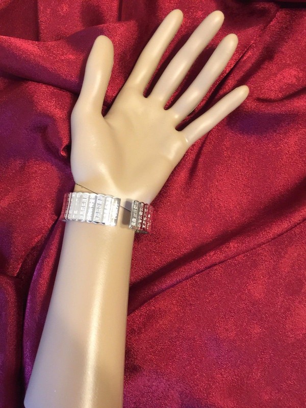 Women's Fashion Jewelry Lotus Flower 925 Silver Plated Cuff Bracelet 24-2 gallery