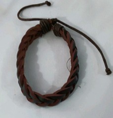 Leather Bracelet Dark Brown 1/4″ Wide Easily Adjustable 7 1/2″ Length