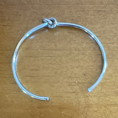 Silver Tone Metal Knot Open Cuff Bangle Bracelet, Stackable, No Stone