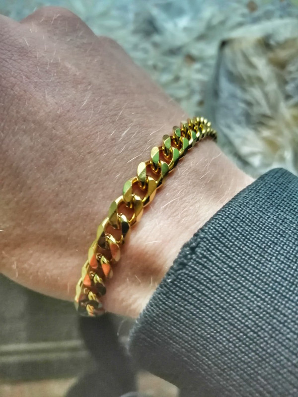 Mens Womens 3/5/7/9/11mm Curb Cuban Chain Bracelet Gold Plated Stainless Steel gallery