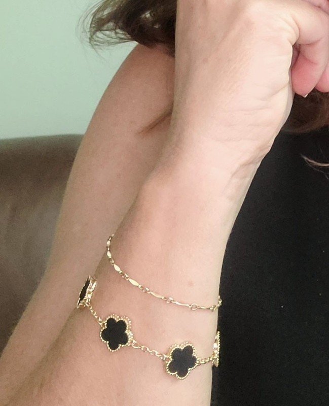 Park Lane Ivy Bracelet Black and Gold Enamel Designer Inspired Retail $82 NWT gallery