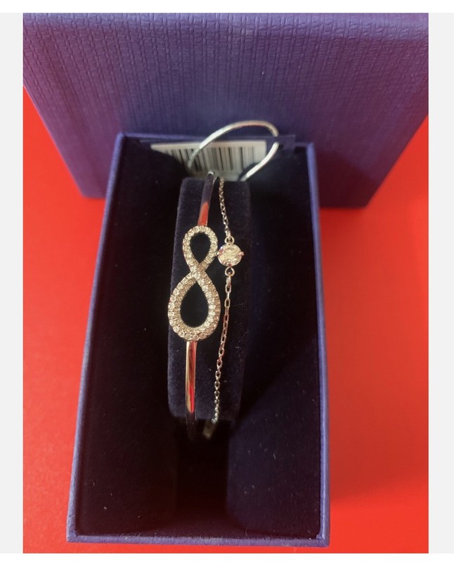 Swarovski hyperbola bangle infinity white rhodium plated BRAND NEW + Gift Bag💕 gallery