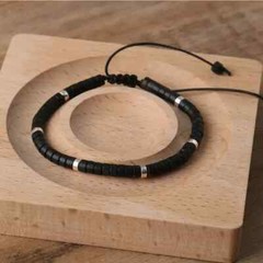 Natural Black Onyx Beaded Bracelet Delicate Healing Balancing Crystal Bracelet