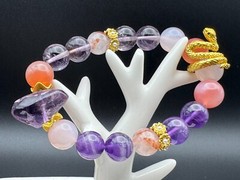 Handcrafted Natural Crystal Bracelet Nine Purple Li Fire Feng Shui Design