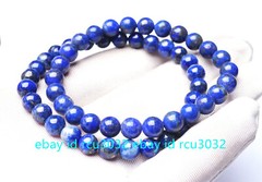 6/8/10/12mm 2 Pcs Natural Blue Lapis Lazuli Stretch Beads Bracelet 7.5 inch AAA