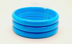B001 Set of 3 simple unique fashion plain blue bangle plastic shiny new bracelet